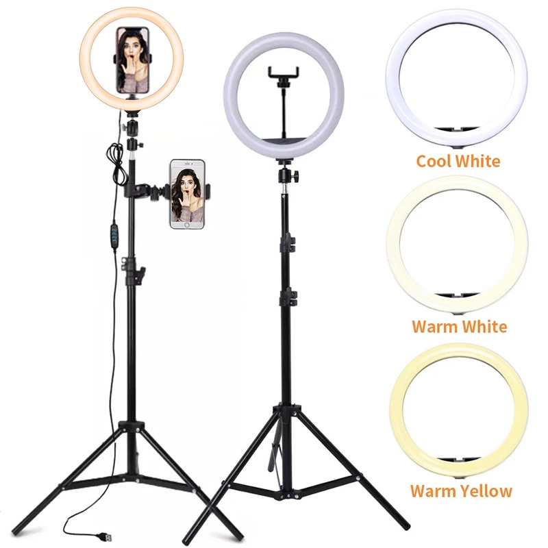 Photography Lighting Continuous - 6/10/12 Zoll LED-Selfie-Ringlicht, dimmbar, für Fotografie,