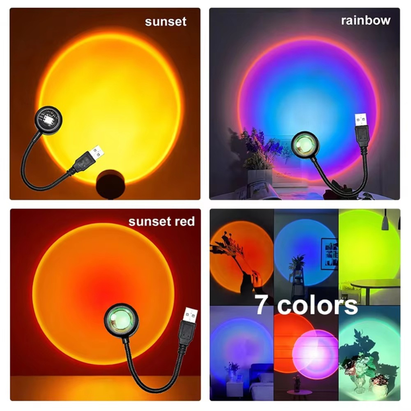 Photography Lighting Wall - 1-4 Stück Sonnenuntergangslampe LED Regenbogen Neon
