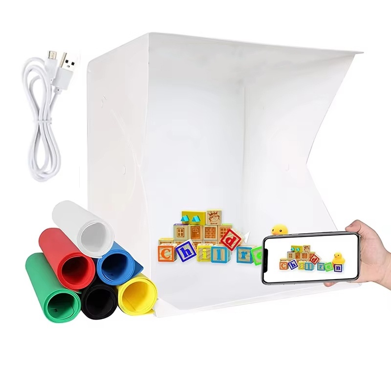 Photography Lighting Setup - Faltbarer Lichtkasten, tragbares Fotostudio-Zelt mit LED-Beleuchtung,