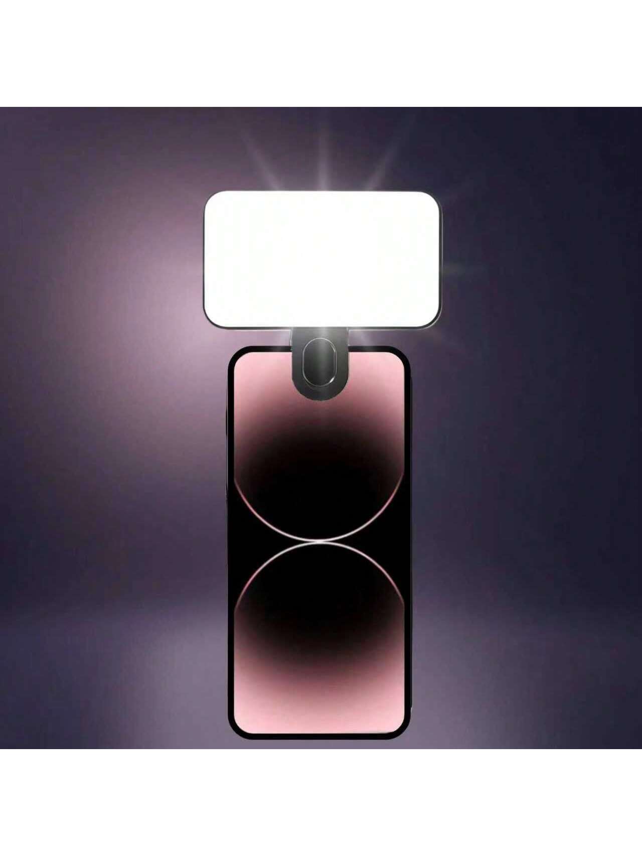 Photography Lighting Continuous - Mini-Clip-On-Selfie-Ringlicht, wiederaufladbar, LED-Handy-Fülllicht, dimmbar, für Vlog,