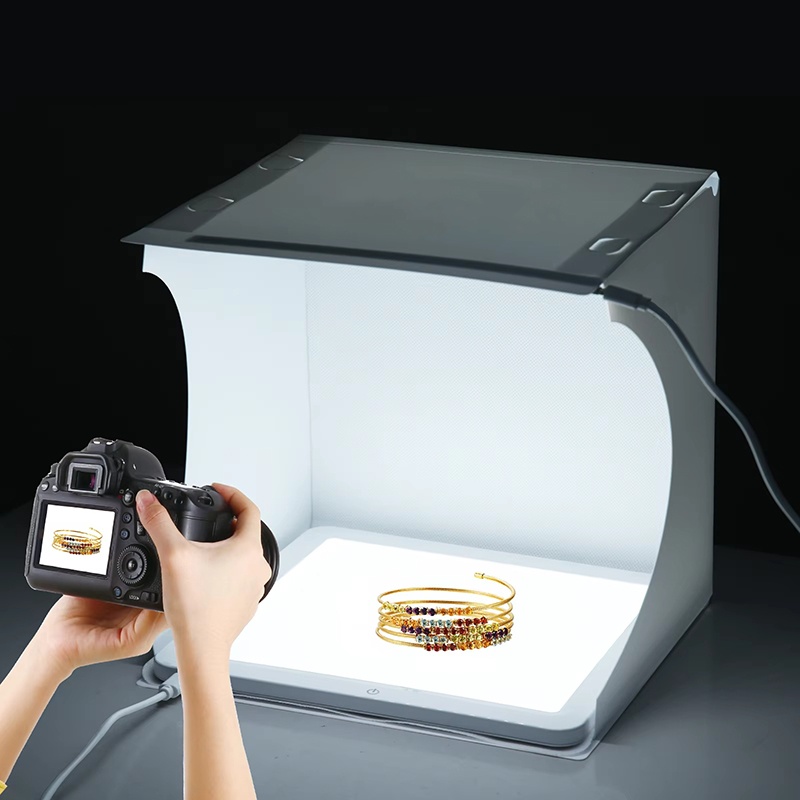 Photography Lighting Setup - 20cm Tragbare Fotobox Faltbares LED-Lichtzelt Fotostudio-Lichtzelt