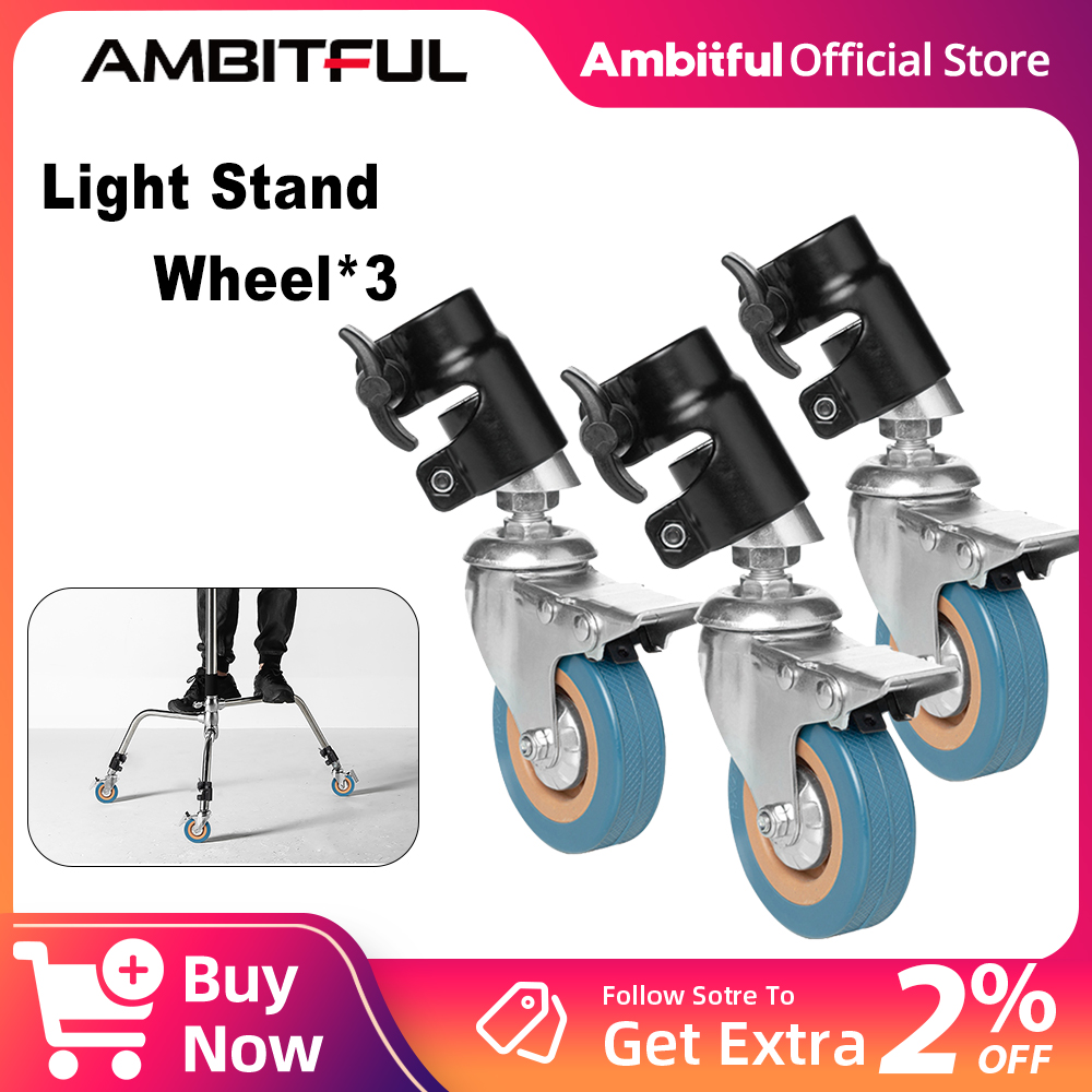 Photography Lighting Setup - AMBITFUL 3-teiliges C-Ständer-Lenkrollen-Metallrad-Set mit 25 mm