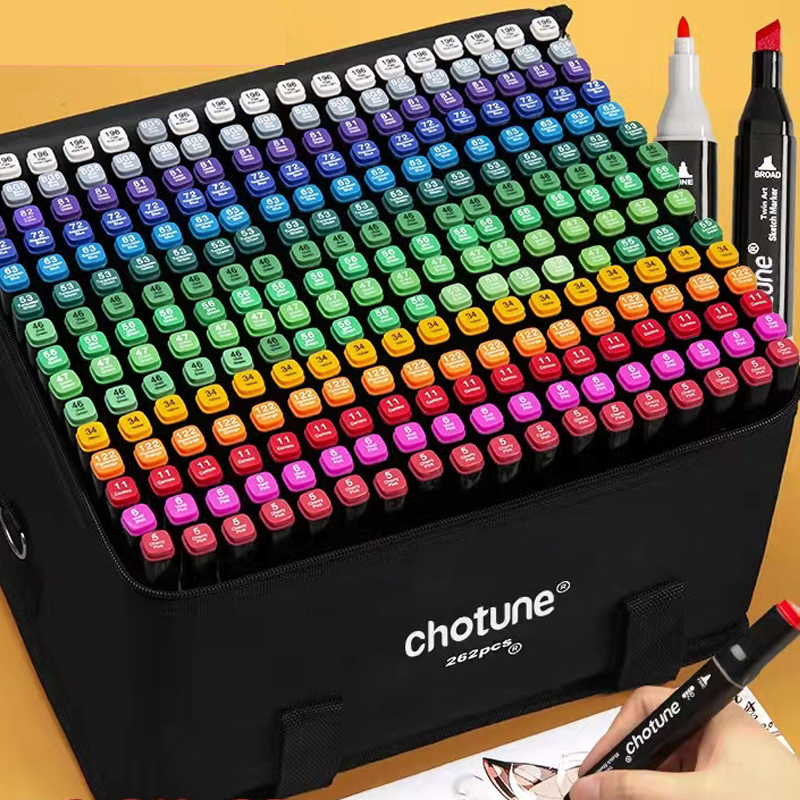 Coloured Gel Set - 24–80 Farben, doppelköpfiges, öliges Marker-Set, Skizze,