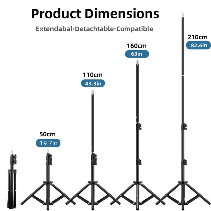 Photography Lighting Setup - RP01-B Hochleistungs-Lichtstativ aus Metalllegierung, 160 cm,