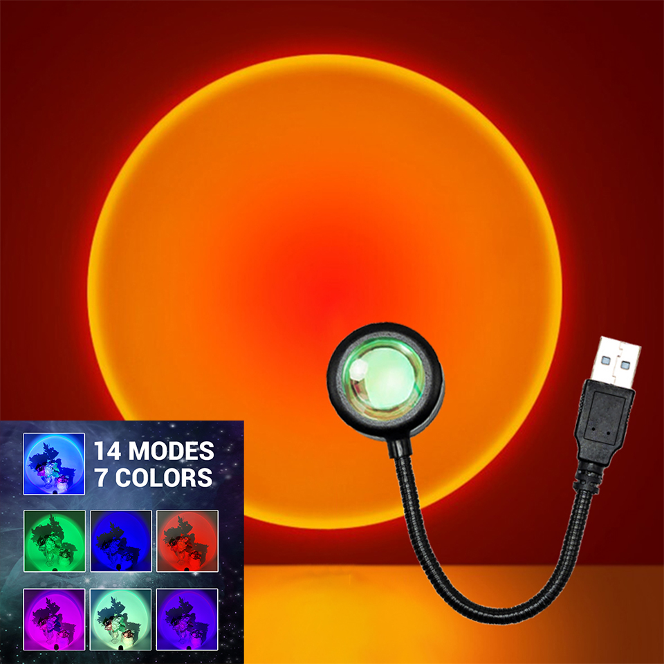 Photography Lighting Wall - LED Sonnenuntergang Lampe Nachthimmel USB Projektor
