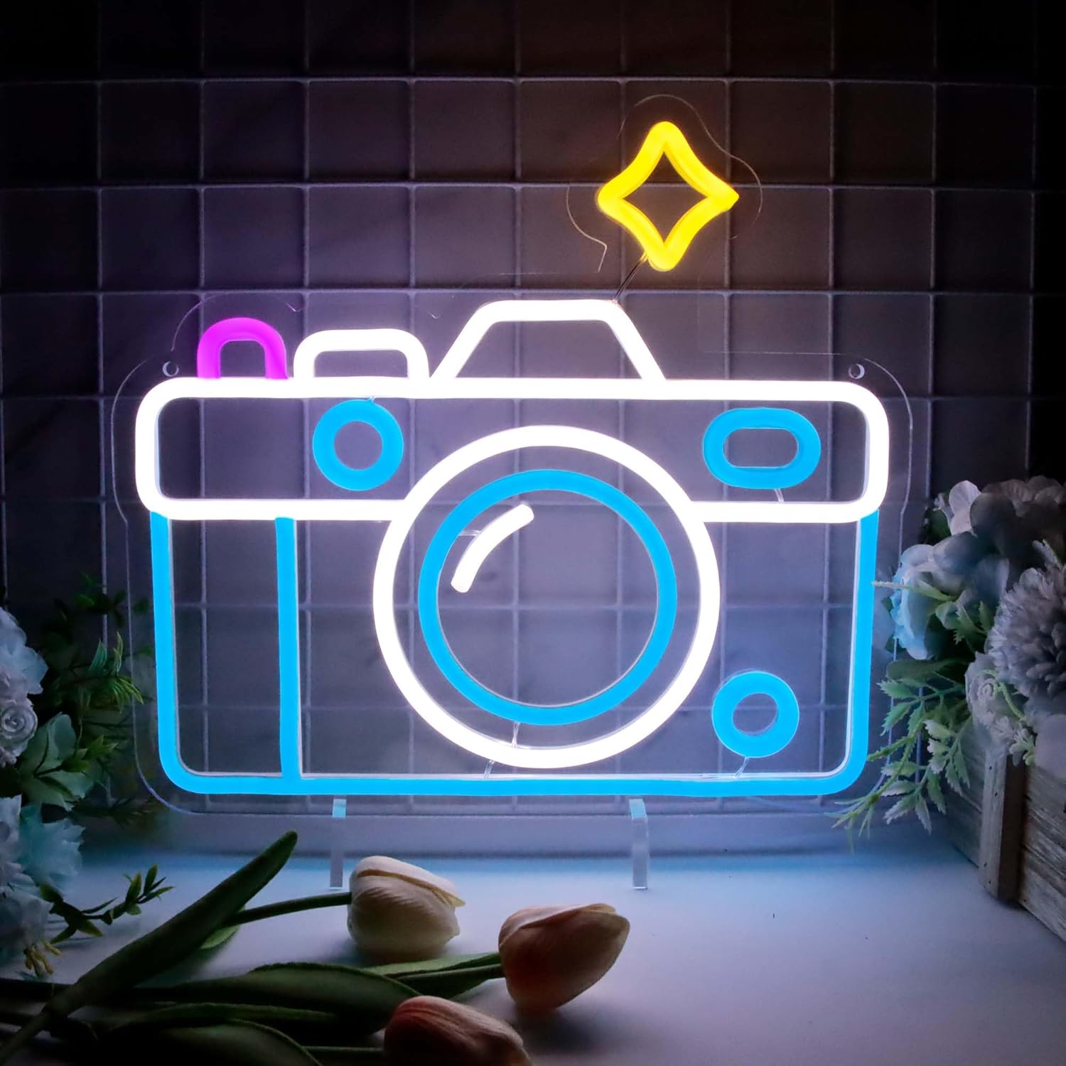 Photography Lighting Wall - Neon-Schilder für Wanddekoration, Fotokamera-Thema Schlafzimmerbeleuchtung, Personalisiertes