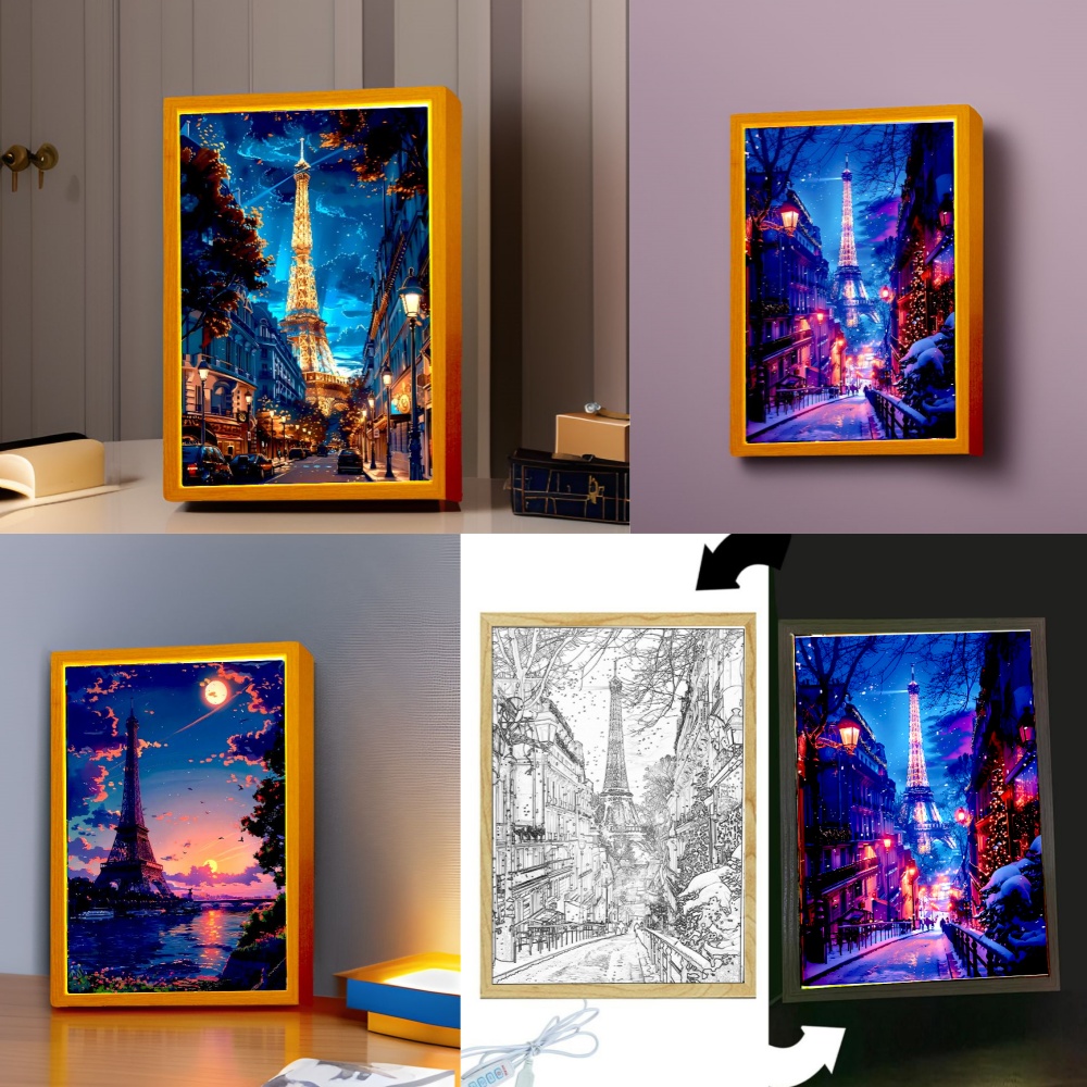 Schöne Stadt Paris Licht Maler – Photography Lighting Wall Bewertung und Preis
