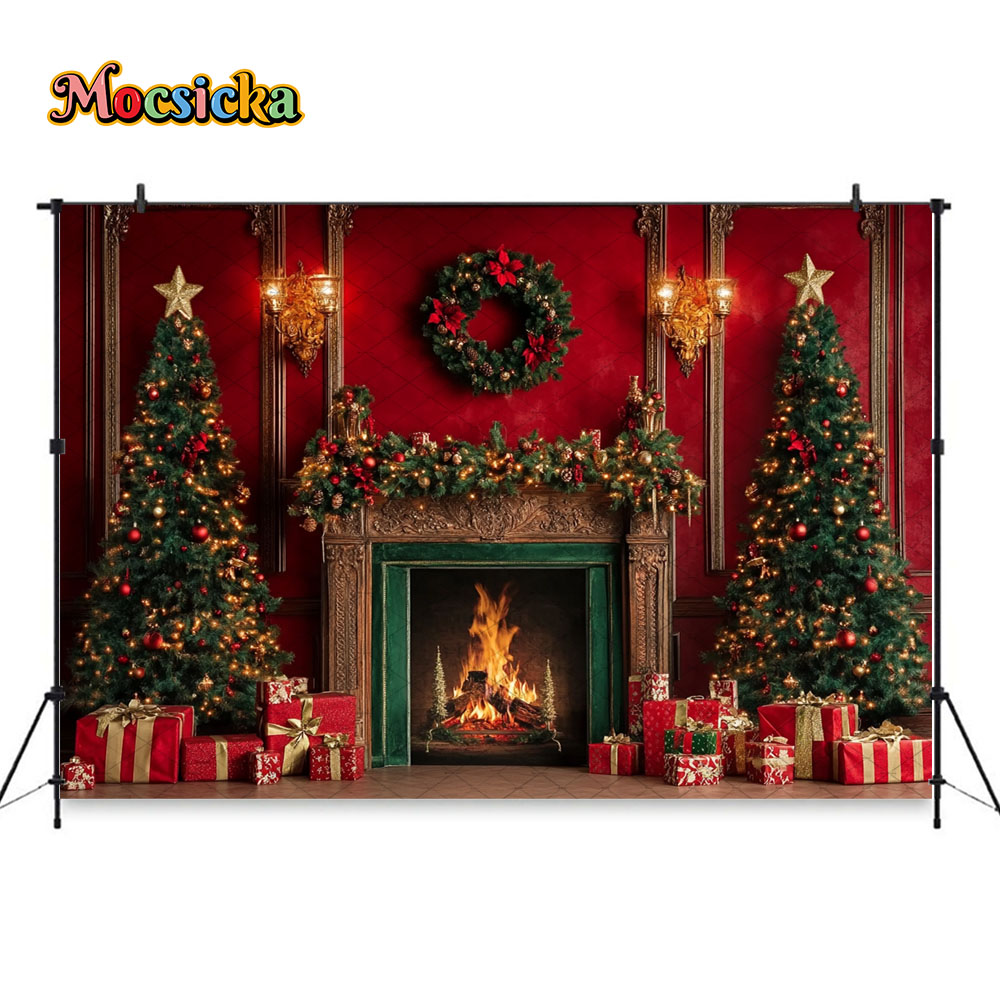 Mocsicka Rot Weihnachten Kamin – Photography Lighting And Backdrop Bewertung und Preis