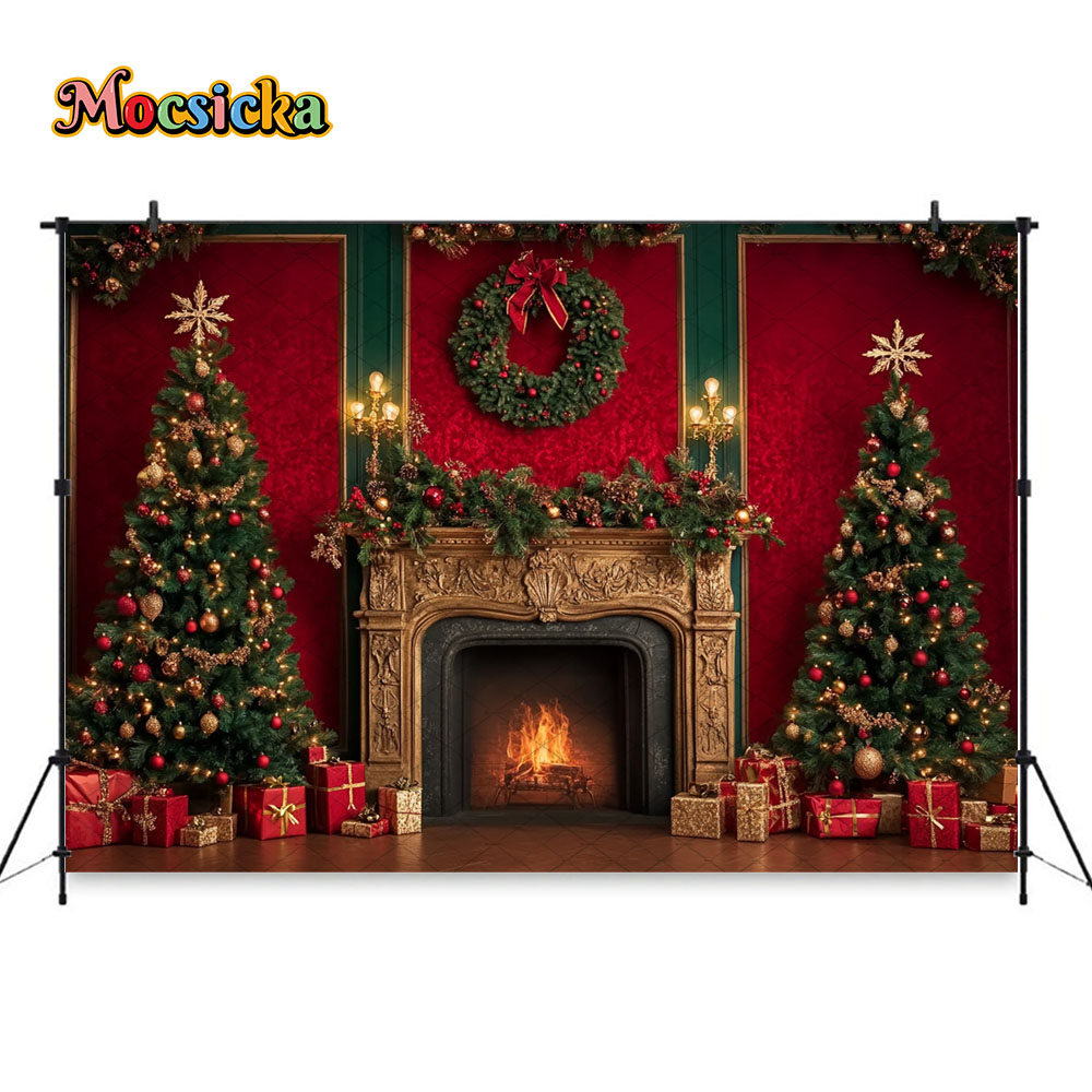Mocsicka Rot Weihnachten Kamin – Photography Lighting And Backdrop Bewertung und Preis